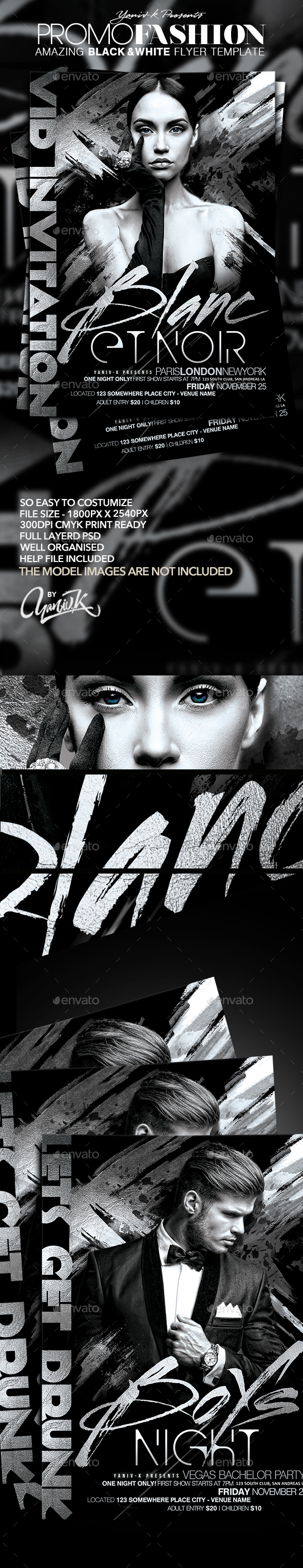 B&W Promo Fashion Flyer Template - Flyers Print Templates
