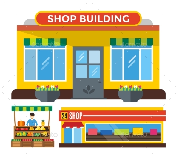 Fruit And Vegetables Shop Stall - Commercial / Shopping Conceptual