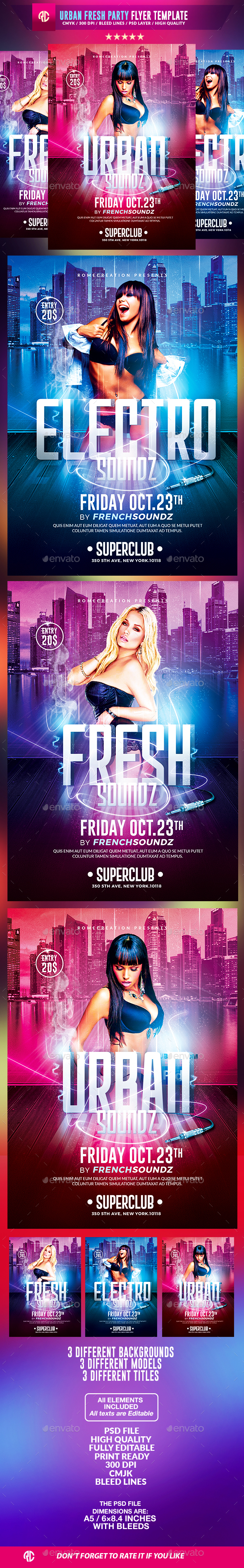 Urban Fresh Party | Psd Flyer Template