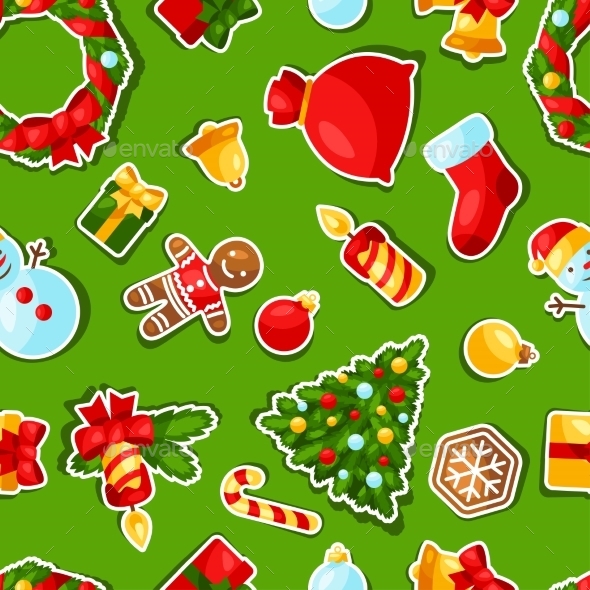 Merry Christmas And Happy New Year Sticker - Christmas Seasons/Holidays