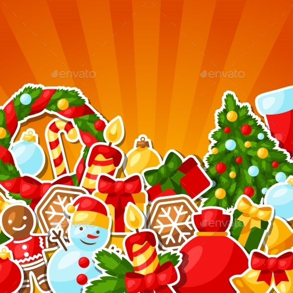 Merry Christmas And Happy New Year Sticker - Christmas Seasons/Holidays