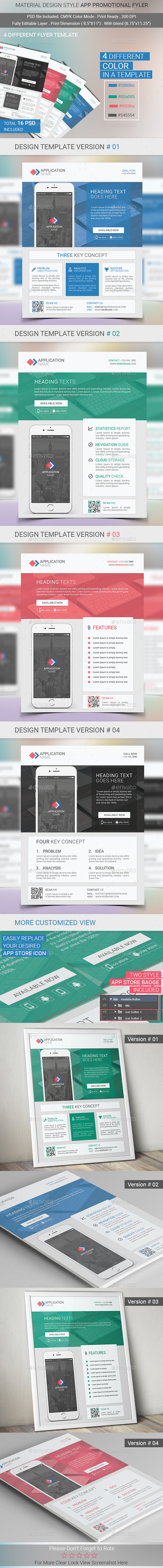 Material Design Mobile App Promotional Flyer - Commerce Flyers