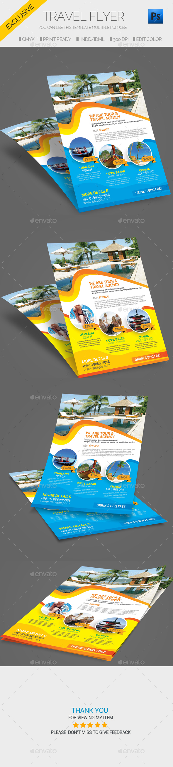 Travel Tour Flyer Template - Flyers Print Templates