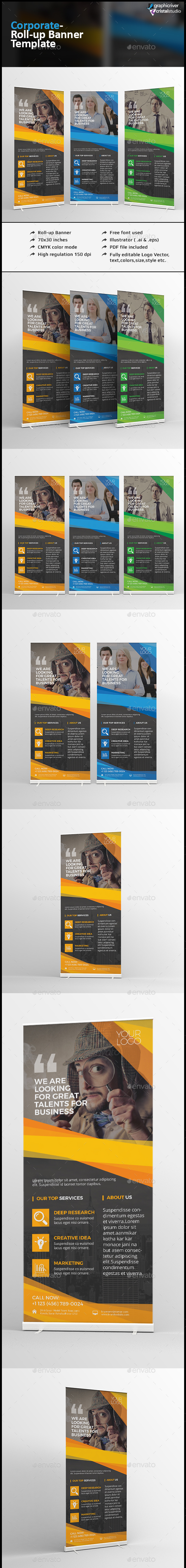 Corporate Roll Up Banner - Signage Print Templates