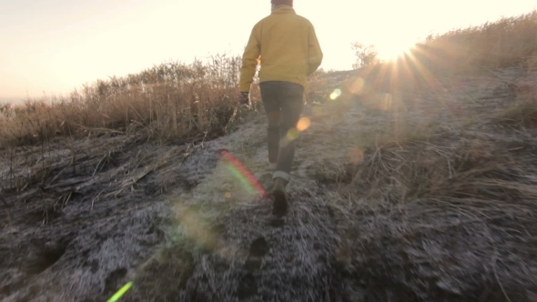 Man Walking In a Field