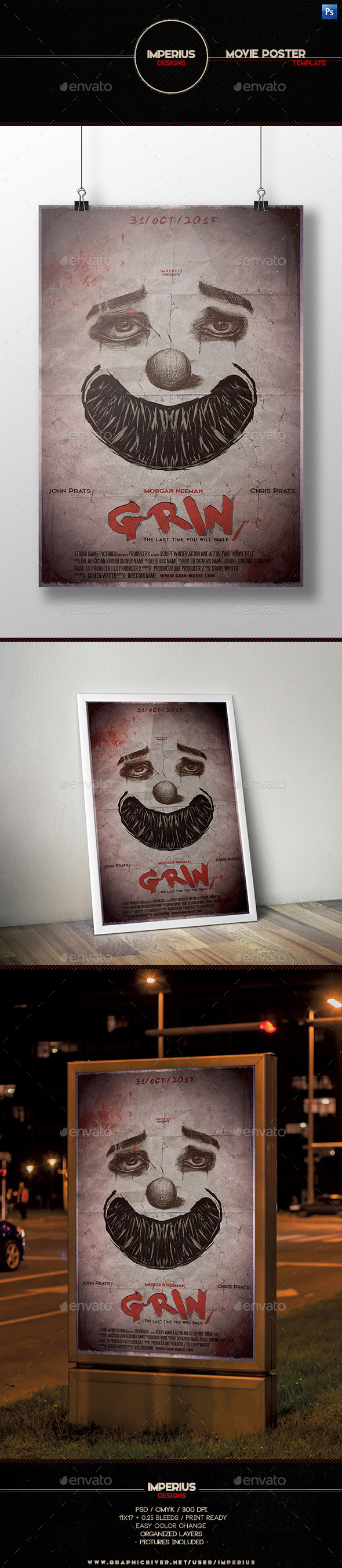 Grin Movie Poster - Miscellaneous Events
