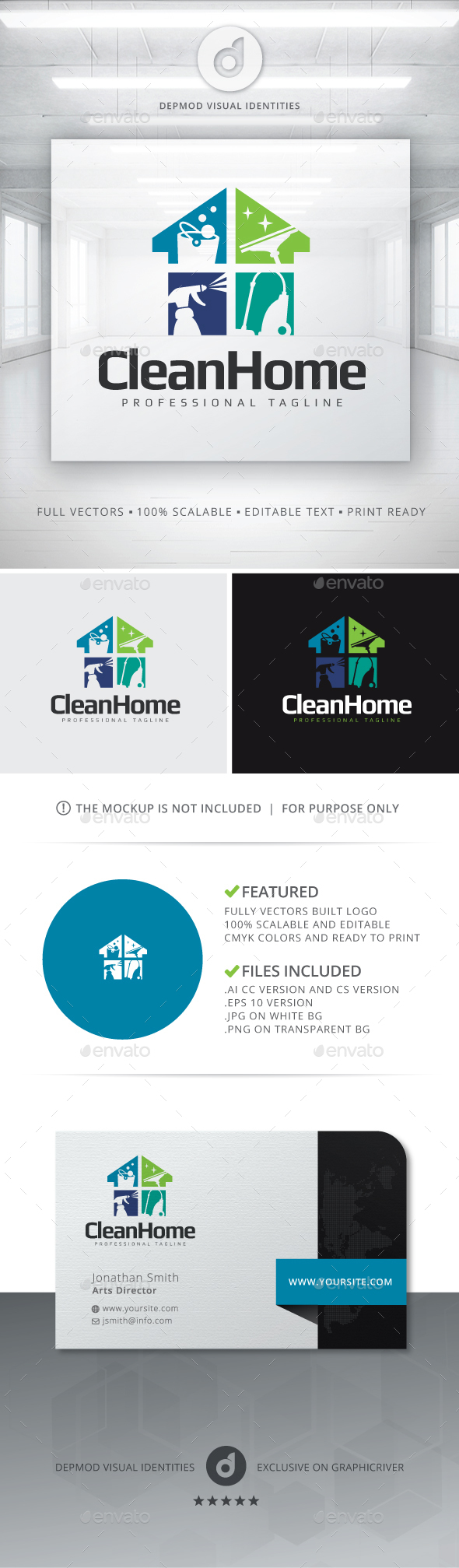Clean Home Logo - Symbols Logo Templates