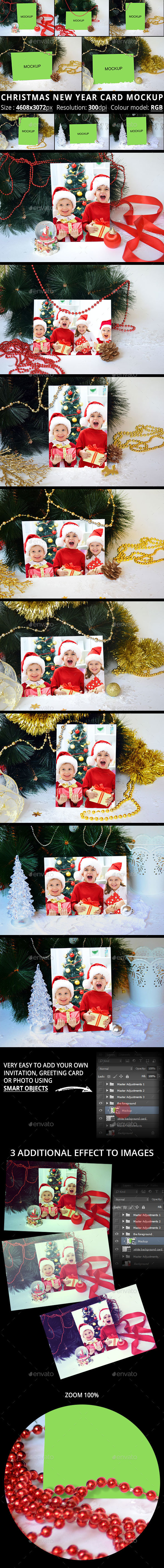 Christmas New Year Card Mockup - Print Product Mock-Ups