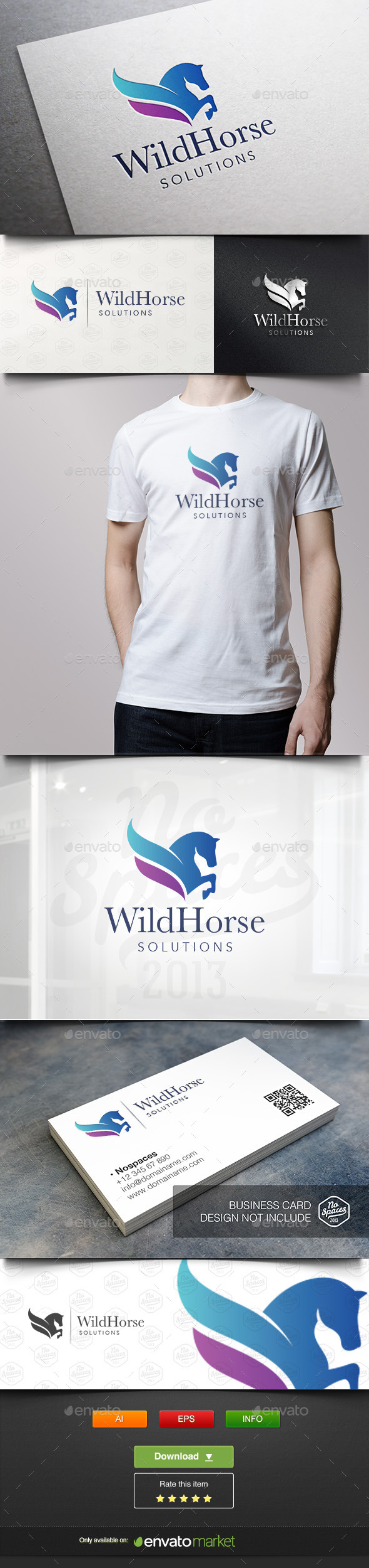 Wild Horse Logo - Animals Logo Templates