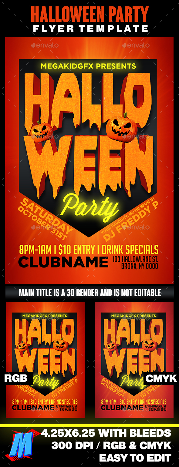 Halloween Party Flyer Template - Clubs & Parties Events