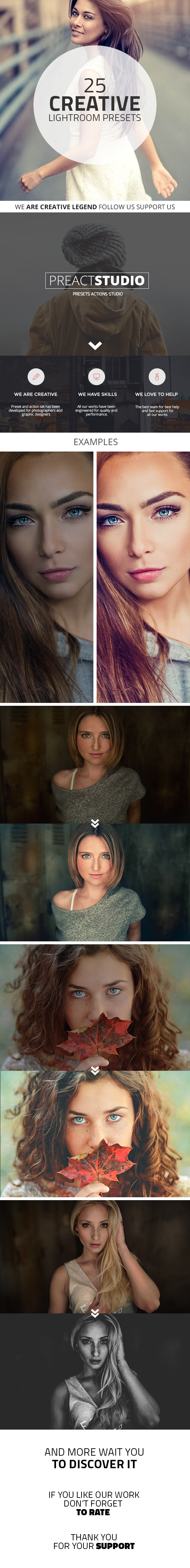 25 Creative Lightroom Presets - Portrait Lightroom Presets