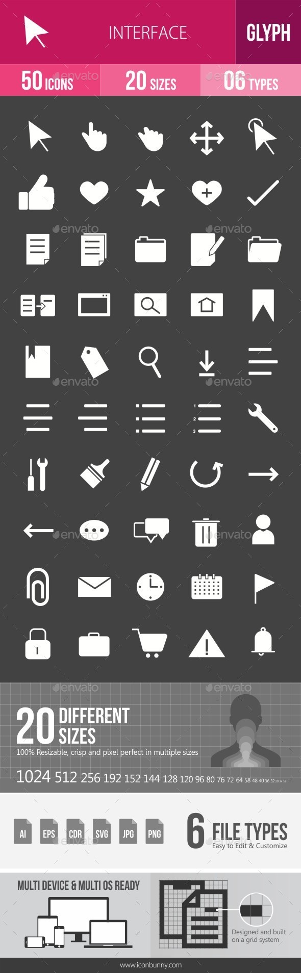 Interface Glyph Inverted Icons - Icons