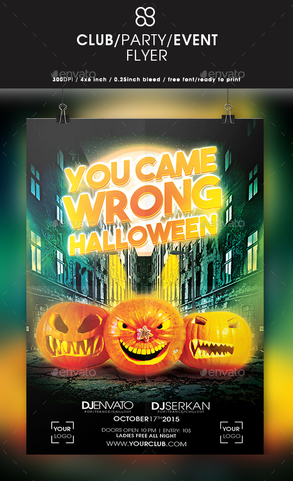 You Came Wrong Halloween Flyer - Clubs & Parties Events