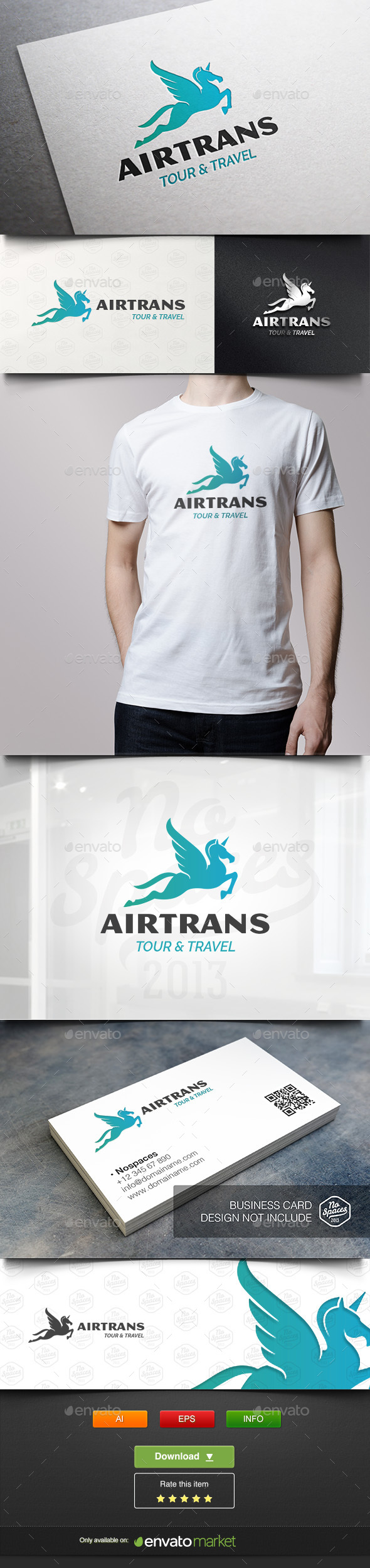 Air Trans - Travel Logo - Animals Logo Templates