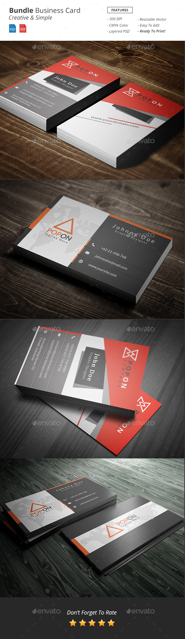 Bundle - Business Card Template - Business Cards Print Templates