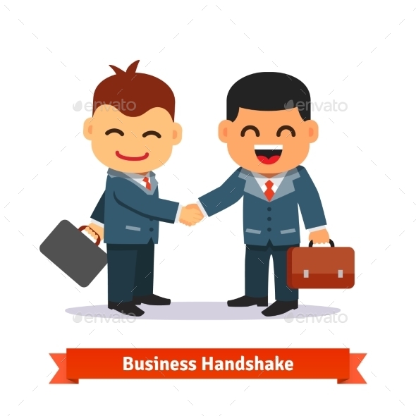 Two Business People Shaking Hands - Concepts Business