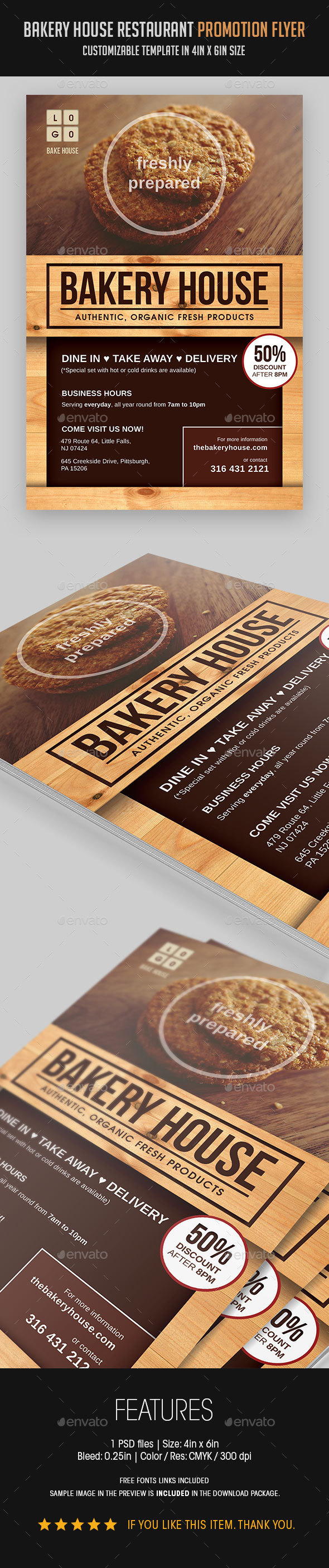 Bakery House Restaurant Promotion Flyer - Restaurant Flyers