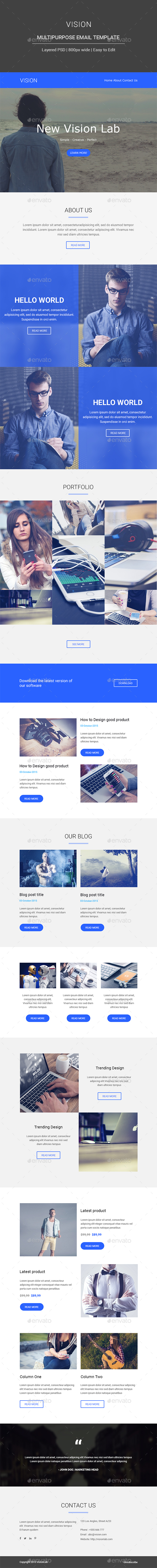 Vision Multipurpose Email Template - E-newsletters Web Elements