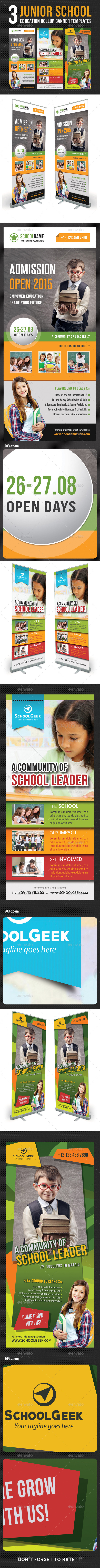 3 in 1 Junior School Education Banner Bundle - Signage Print Templates