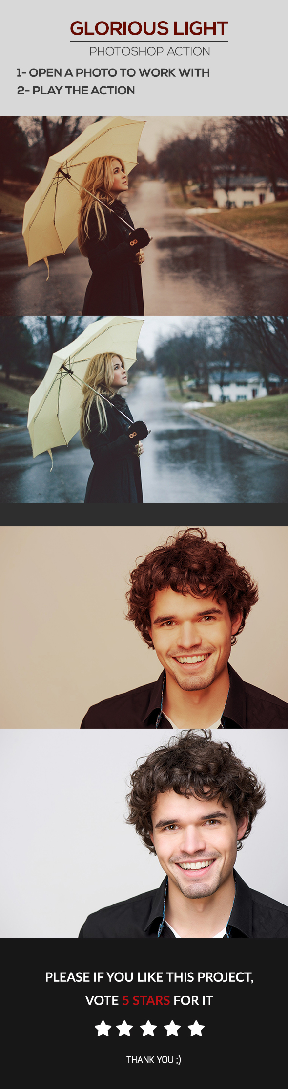 Glorious Light Photoshop action - Photo Effects Actions