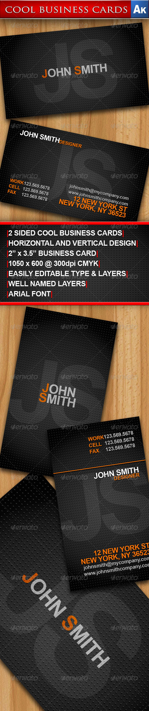 Cool Business Cards - Horizontal and Vertical - Creative Business Cards