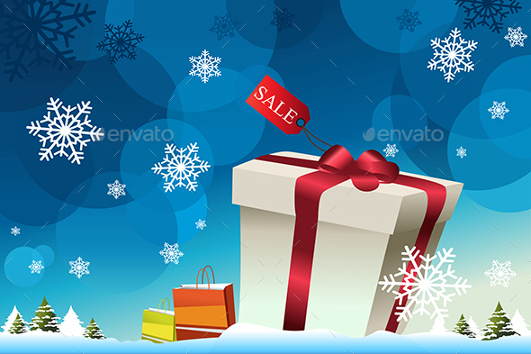 Winter Shopping Background - Christmas Seasons/Holidays