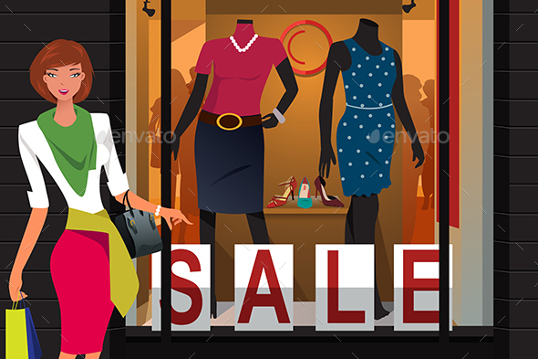 Girl With Shopping Bags at Mall - Commercial / Shopping Conceptual