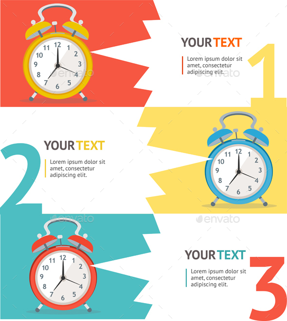 Wake Up Clock Option Banner. Vector - Business Conceptual