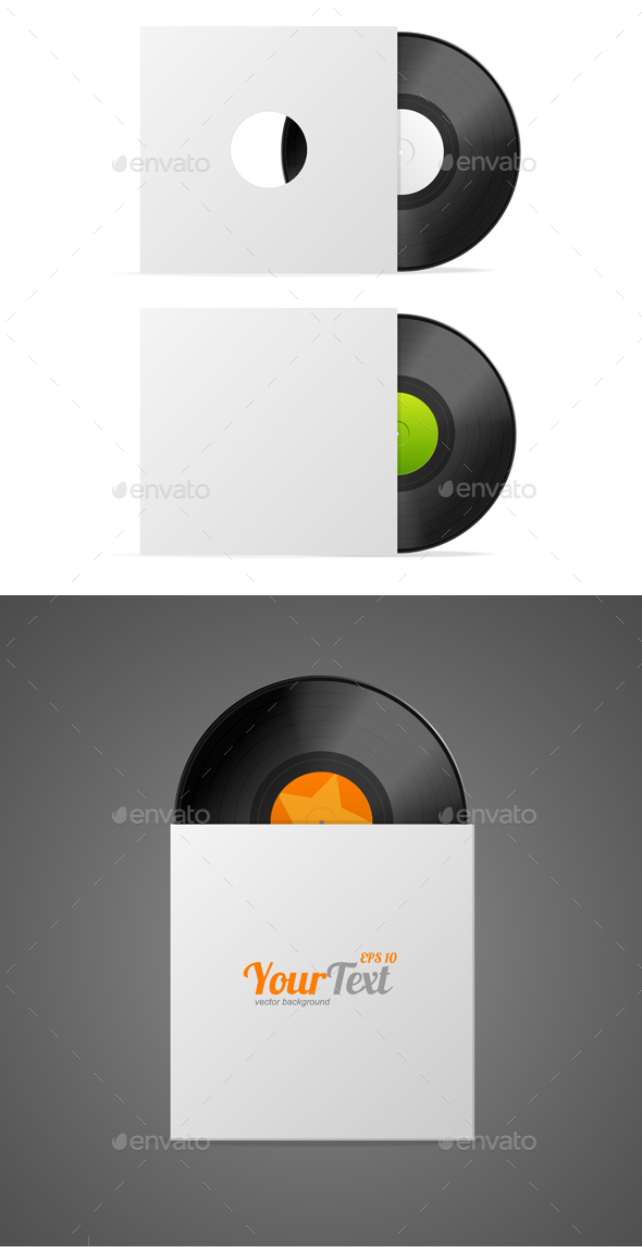Vinyl Record in Paper Case. Vector - Objects Vectors