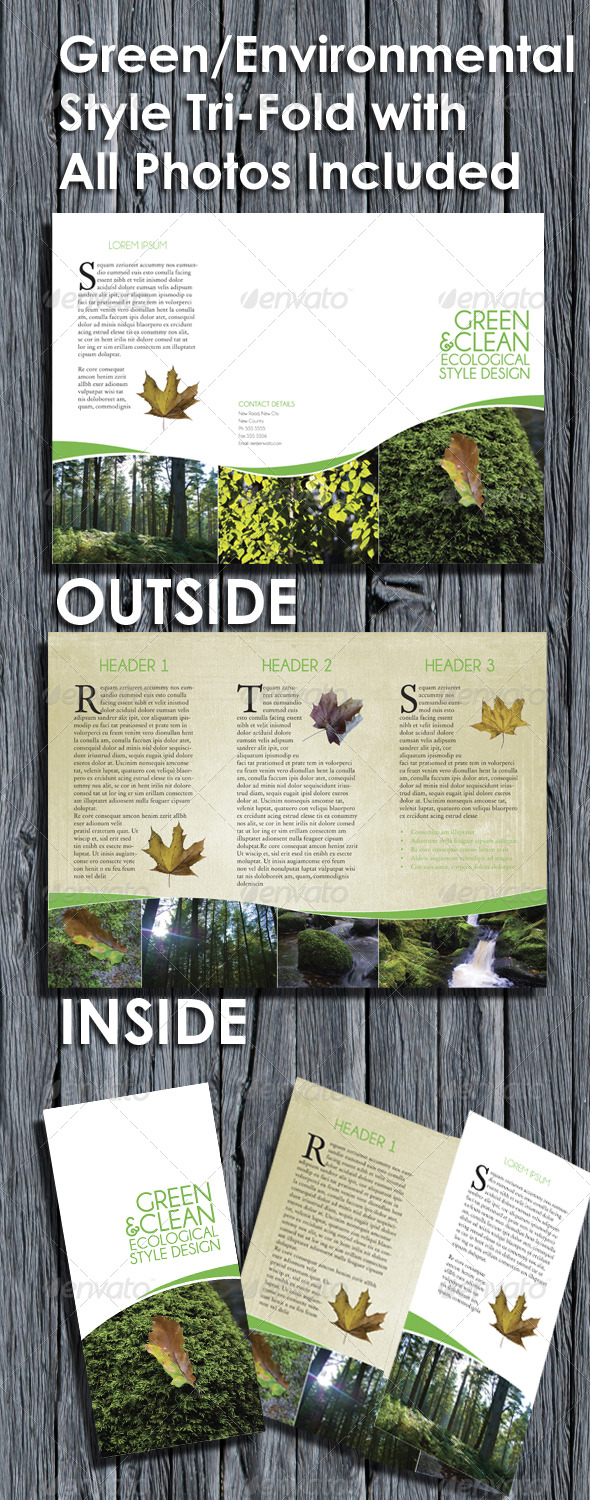 Environmental Style Tri Fold Brochure - Corporate Brochures