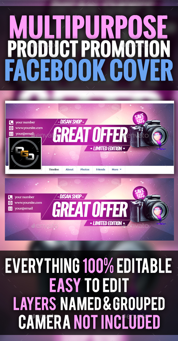Multipurpose Product Promotion Timeline Cover - Facebook Timeline Covers Social Media