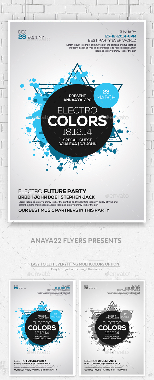 Minimal Abstract Flyer Templates - Clubs & Parties Events
