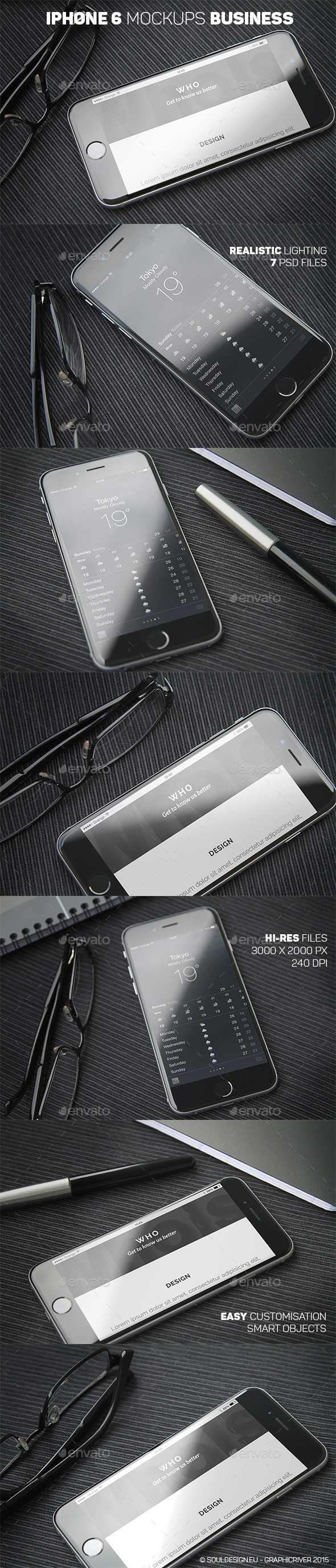 iPhone 6 Closeup Mockups Business - Mobile Displays