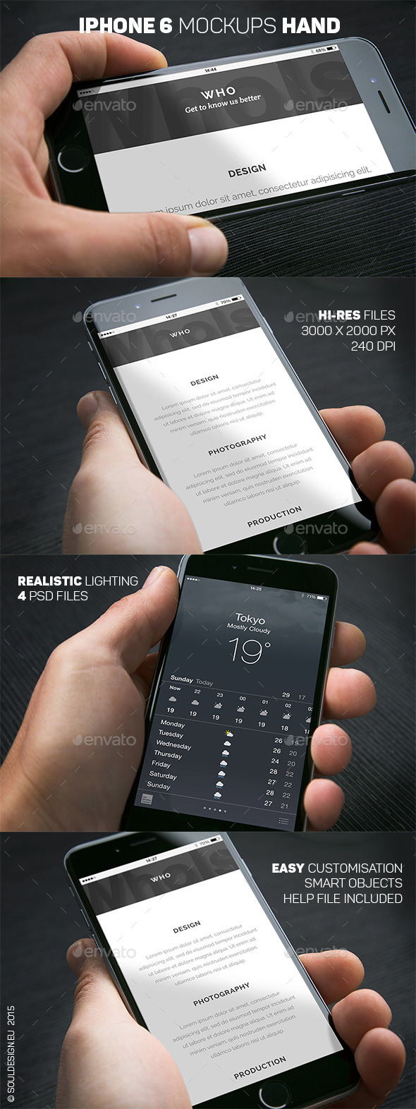 iPhone 6 Closeup Mockups Hand - Mobile Displays