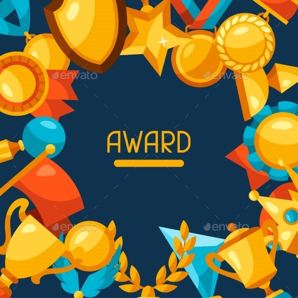 Sport Or Business Background With Award Icons - Sports/Activity Conceptual