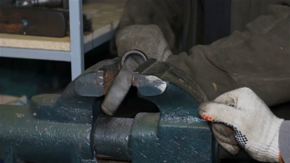 Metal Blank Machining Abrasive Tool In a Vice