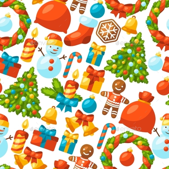 Merry Christmas Holiday Seamless Pattern - Christmas Seasons/Holidays