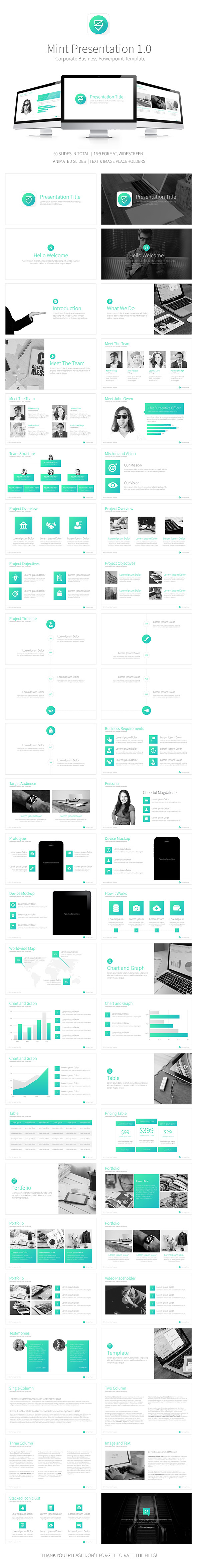 Mint Powerpoint Template - Business PowerPoint Templates