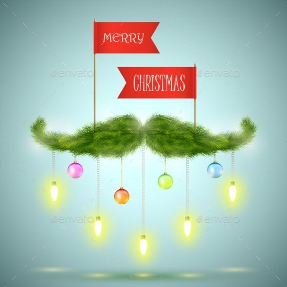 Santa Mustache Vector Illustration - Christmas Seasons/Holidays