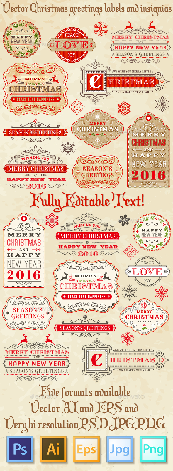 Christmas Editable Labels - Christmas Seasons/Holidays