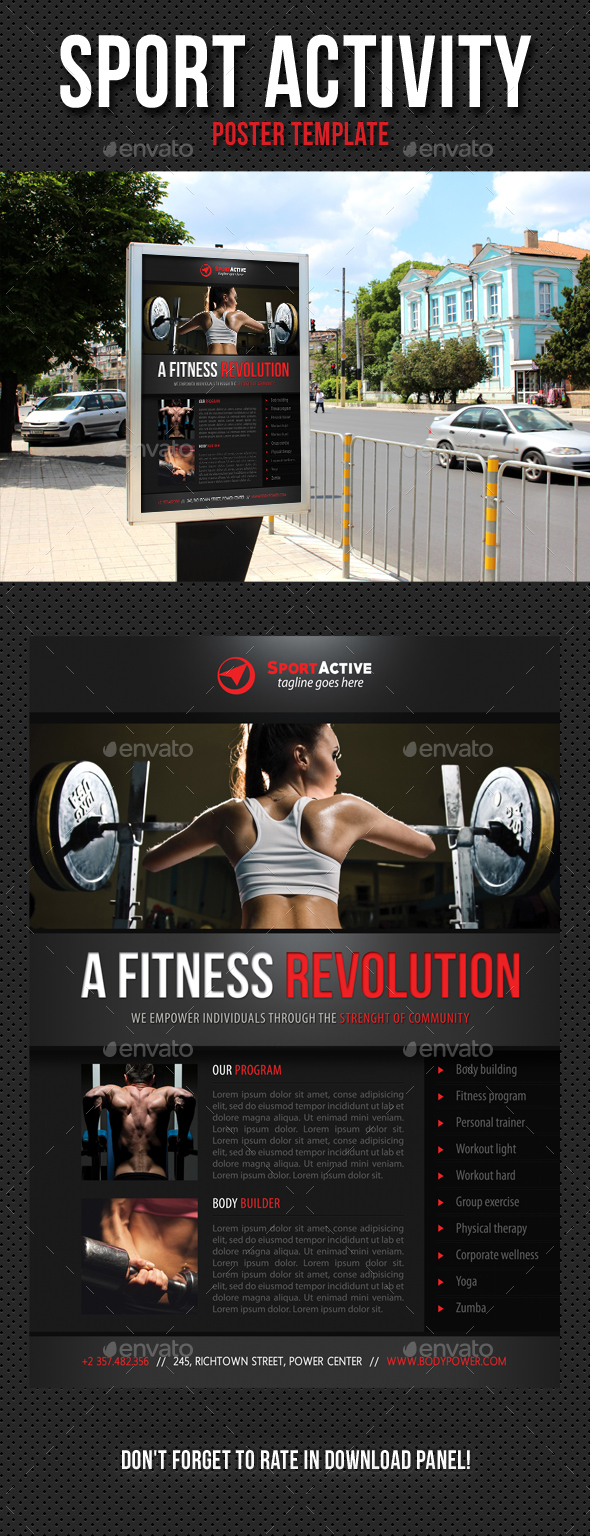 Sport Activity Poster Template V06 - Signage Print Templates
