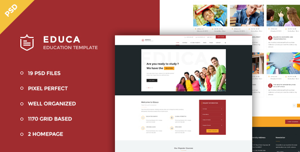 Educa - Education & Courses PSD Template - Business Corporate