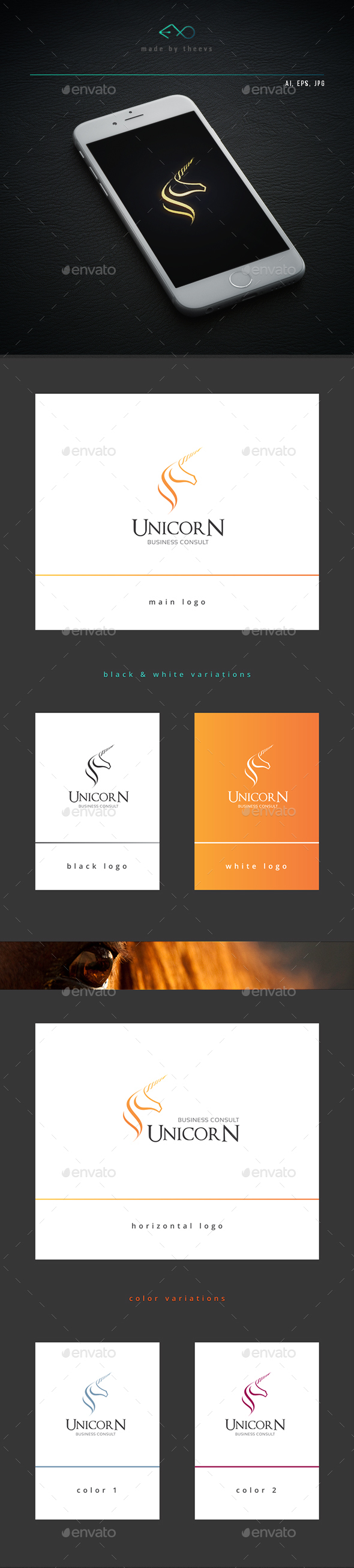 Unicorn - Animals Logo Templates
