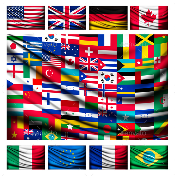 Flag Background Made of World Country Flags - Concepts Business