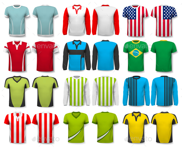Collection of Various Soccer Jerseys - Sports/Activity Conceptual