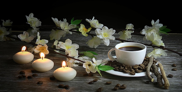 Coffee with Candles & Coffee Beans