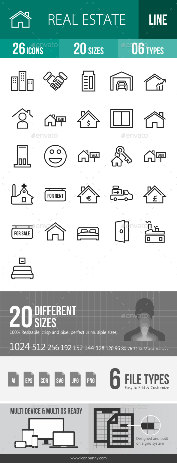 Real Estate Line Icons - Icons