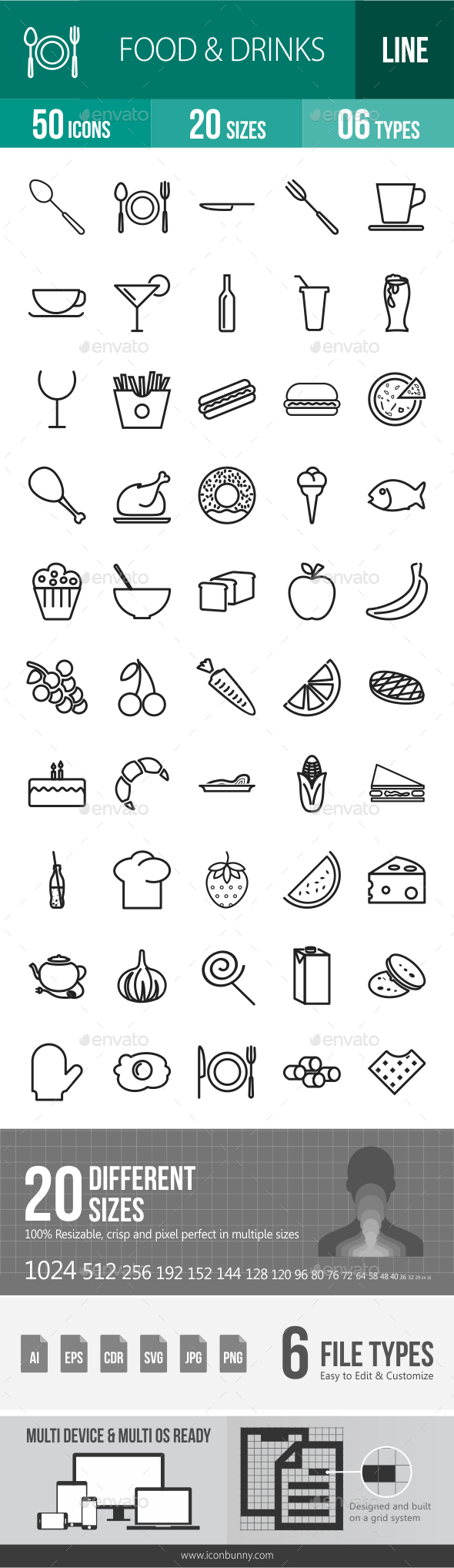 Food & Drinks Line Icons Food & Drinks Line Icons