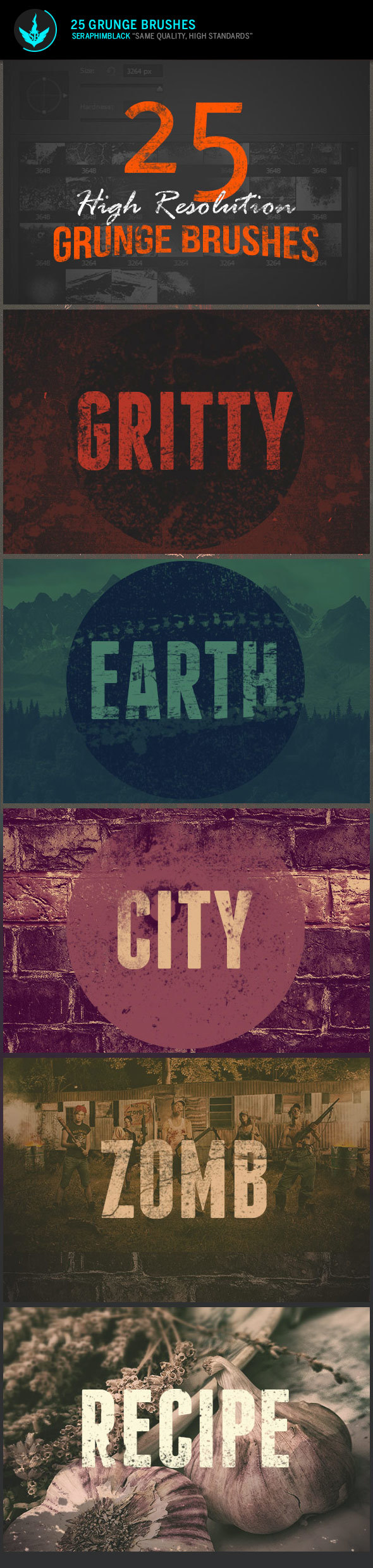 25 High Resolution Grunge Photoshop Brushes - Grunge Brushes