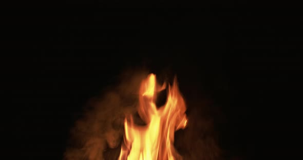 Fire Flame Black Campfire Background Orange Burn alt